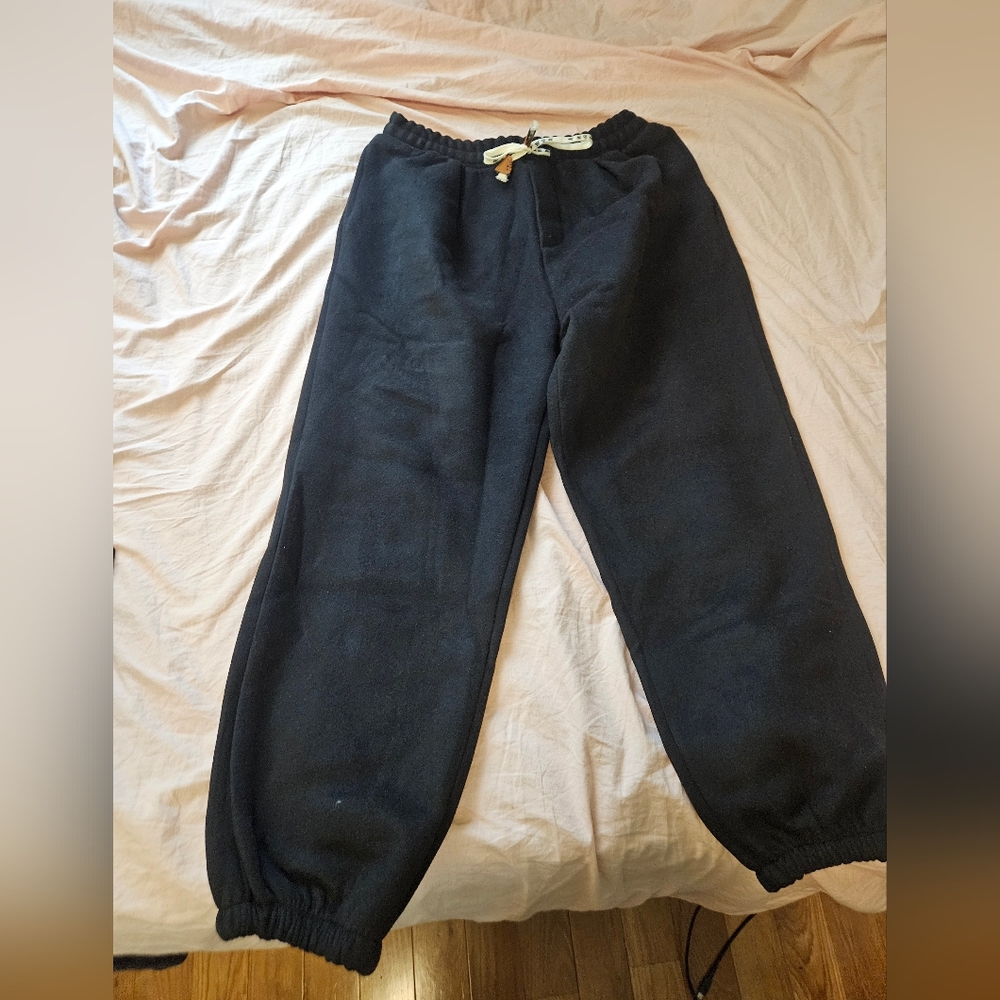 Heavy wool black sweatpants